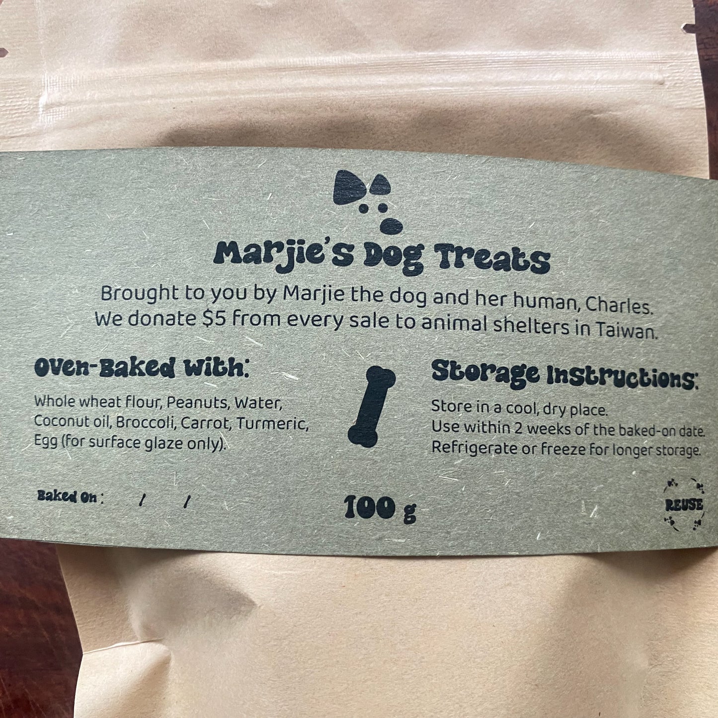 Marjie's Homemade Dog Treats (100g)